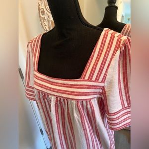 White and red striped dress size medium